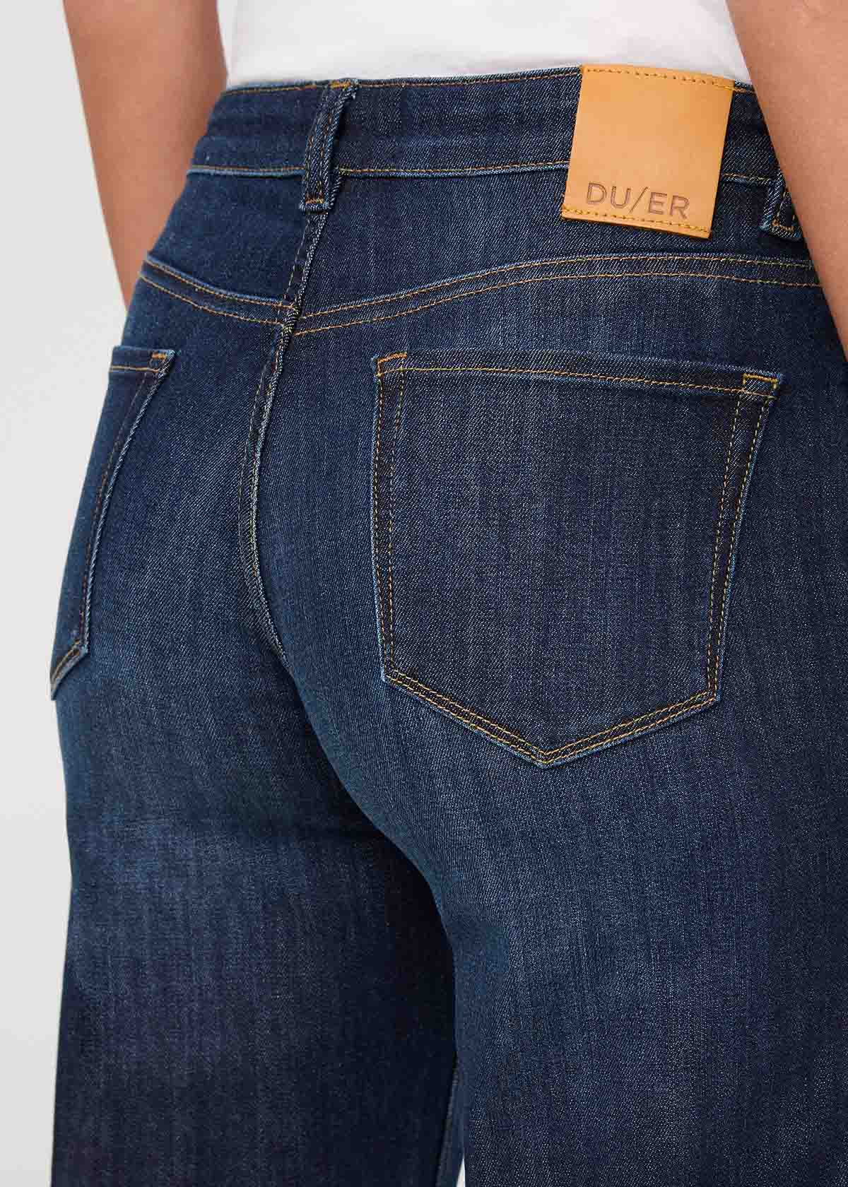 Performance Denim Mid Rise Straight - Marina Blue
