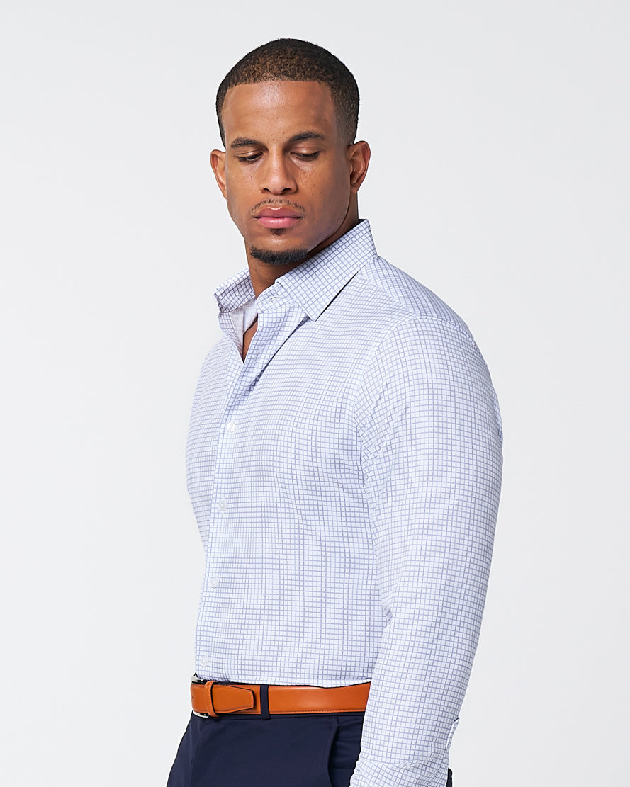 "The Baxter" Blue Mini Line Patterned Windowpane