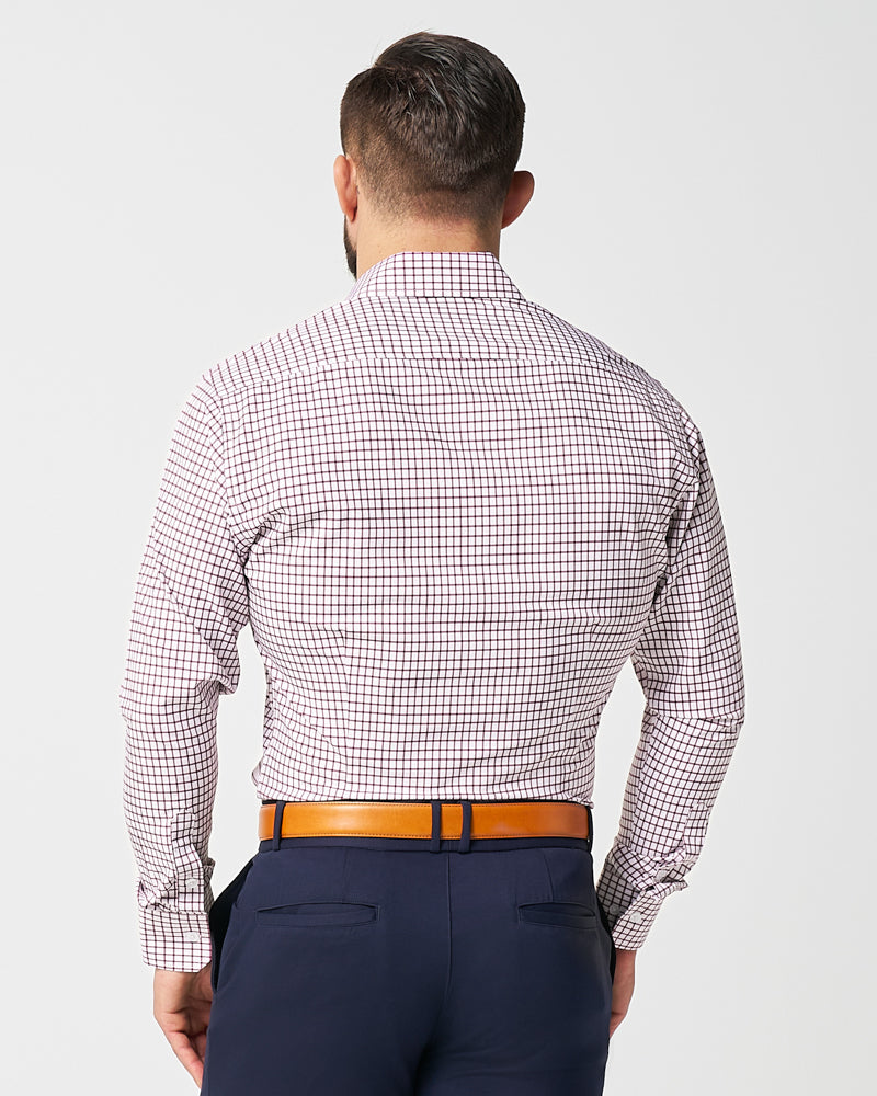 "The Maurice" Maroon Windowpane