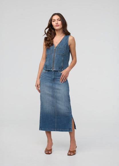 Performance Denim Zip Front Vest