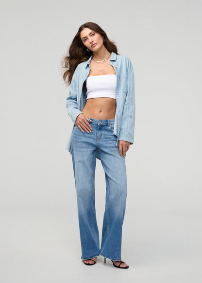 Performance Denim Lite Relaxed Button Down - Bleach