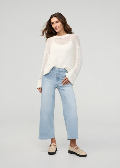 Performance Denim+ High Rise Wide Leg Crop - Zephyr