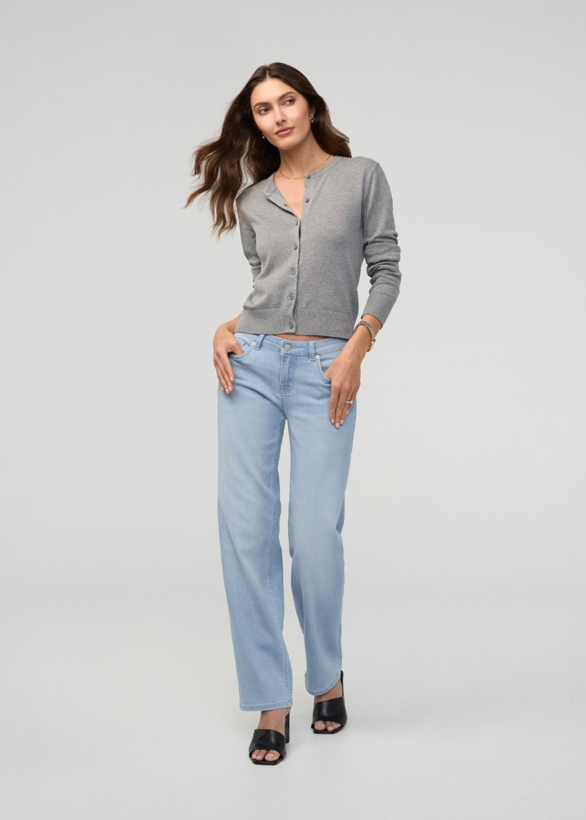 Performance Denim Mid Rise Straight - Desert Blue