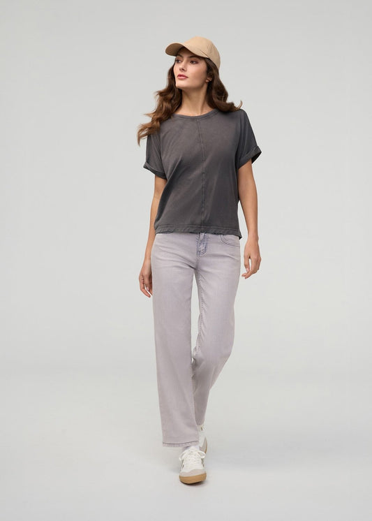 Performance Denim Mid Rise Straight - Quartz Fade