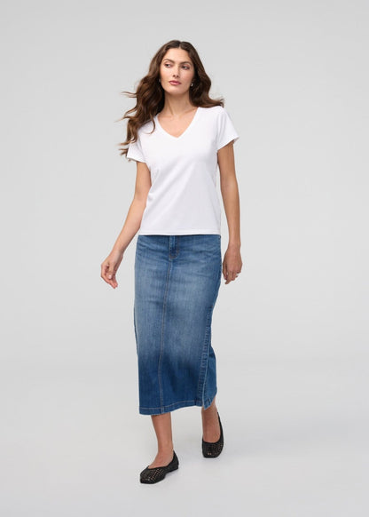 PurePima Slim V-Neck - White