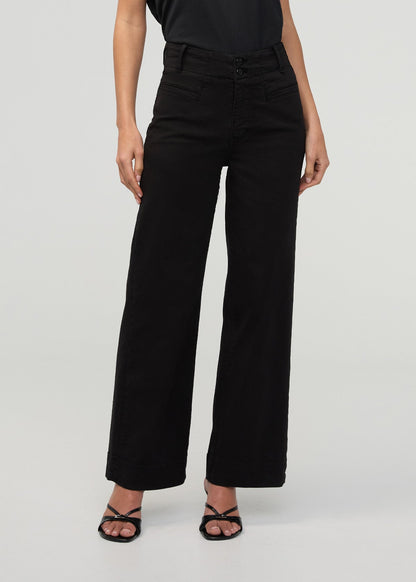FlexTwill High Rise Trouser - Black
