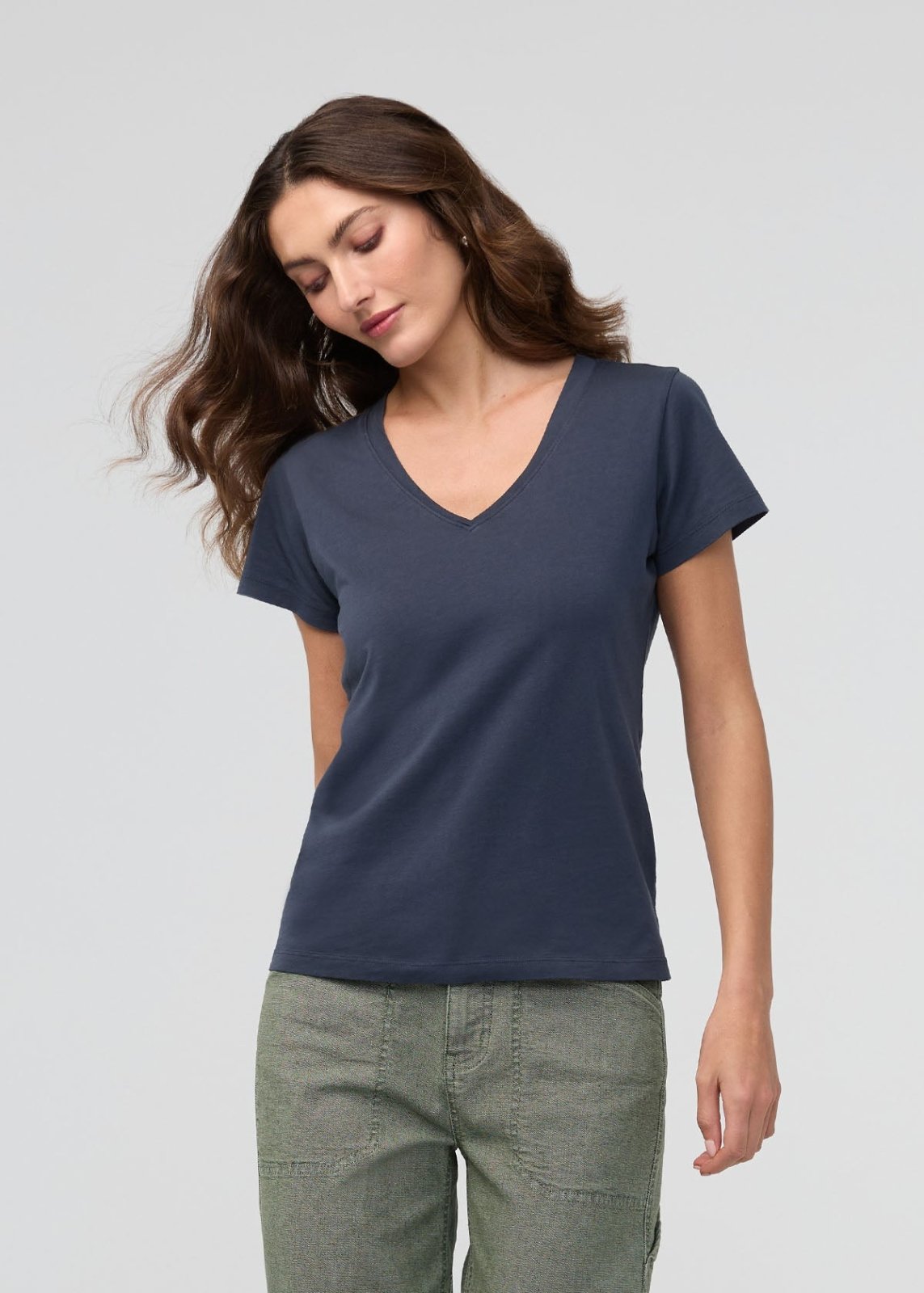 PurePima Slim V-Neck - Navy