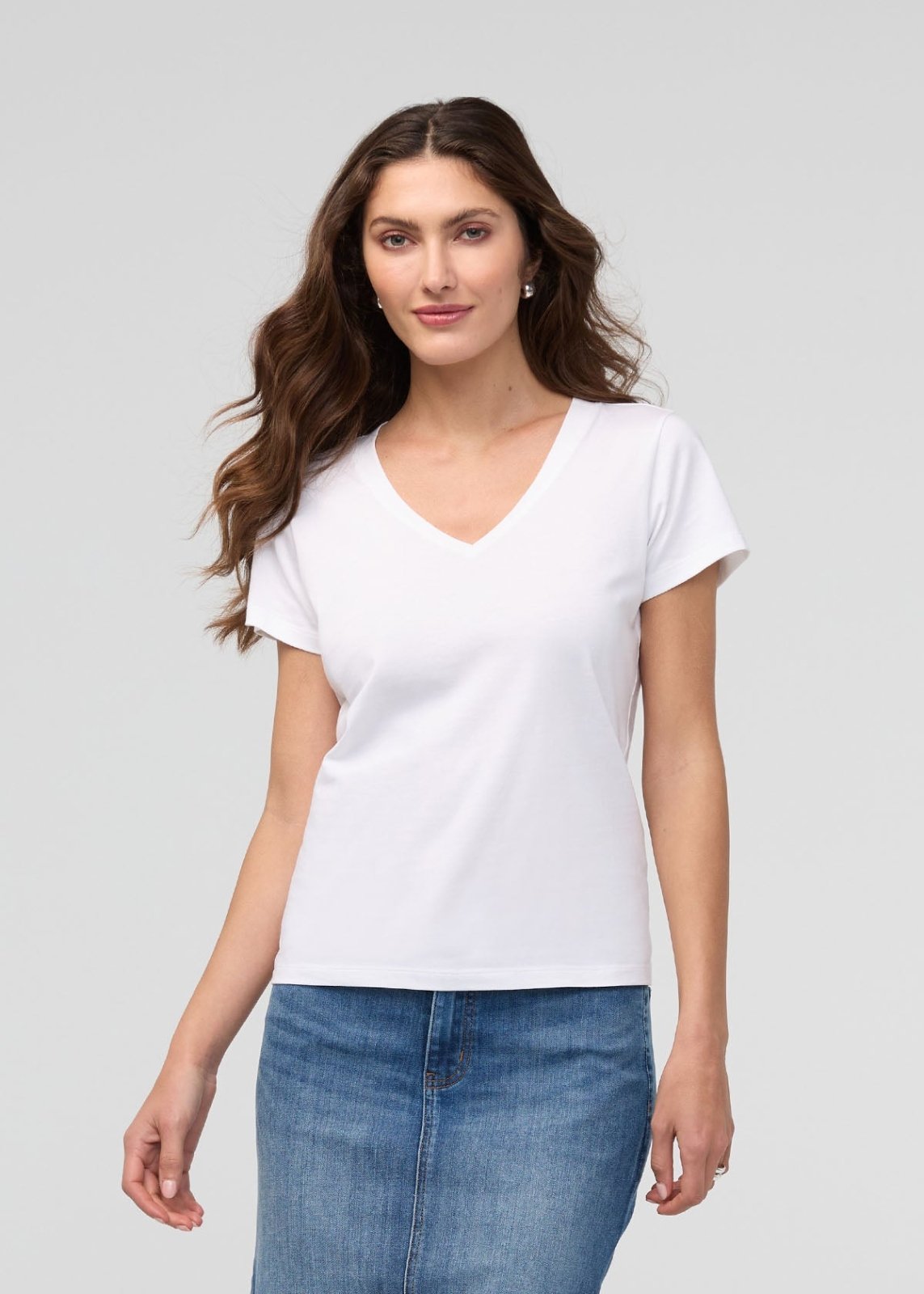 PurePima Slim V-Neck - White