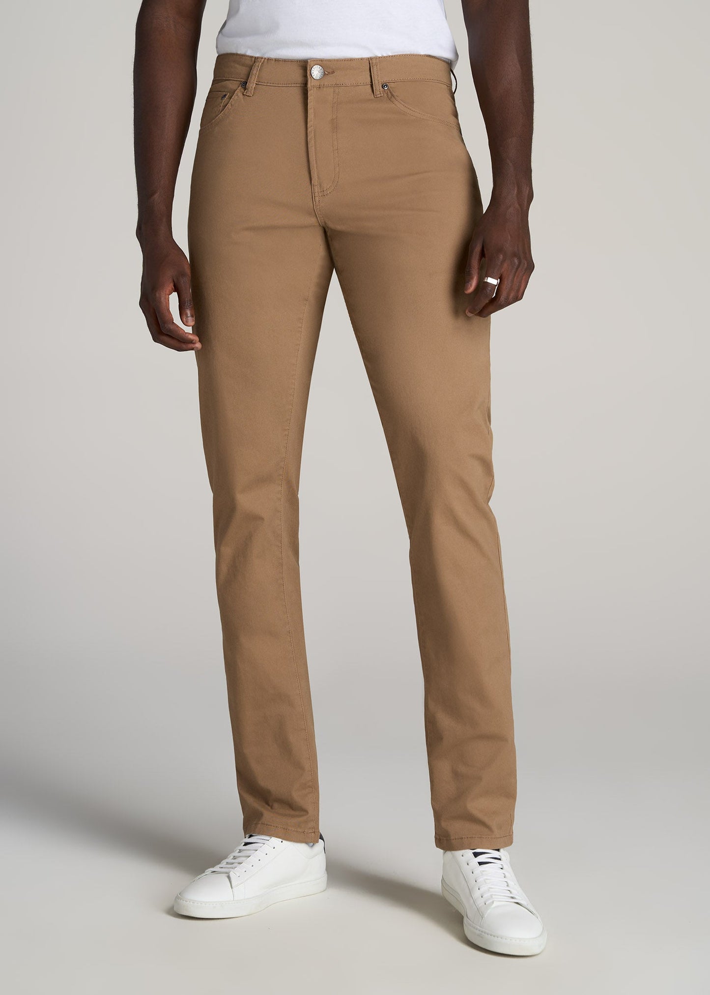 Carman TAPERED Fit Five Pocket Pants for Tall Men in Russet Brown