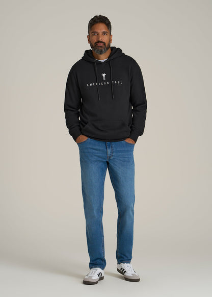 Regular Corporate Logo Hoodie for Men in Black