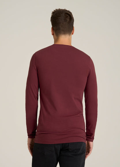 Essential Tees Slim Fit Long Sleeve Tee for Tall Men in Tawny Port