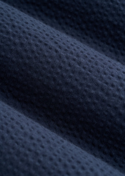 Seersucker Overshirt for Tall Men in Navy Blue