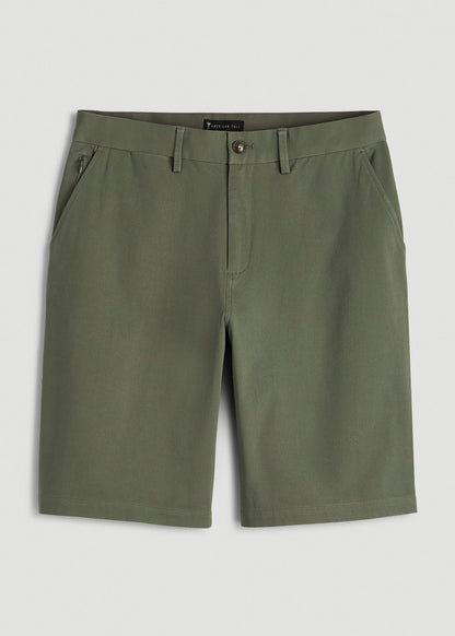 Stretch Commuter Chino Short for Tall Men in Olive