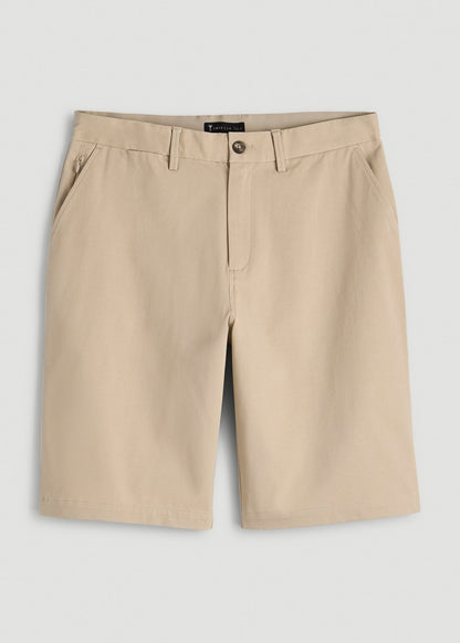 Stretch Commuter Chino Short for Tall Men in Warm Taupe
