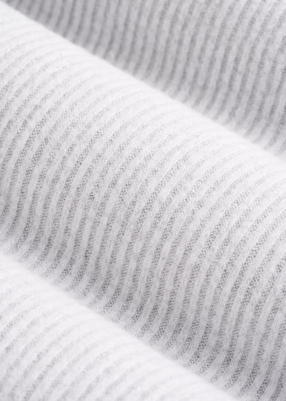 Ribbed Henley Lounge Top for Tall Women in Fog Grey Mix