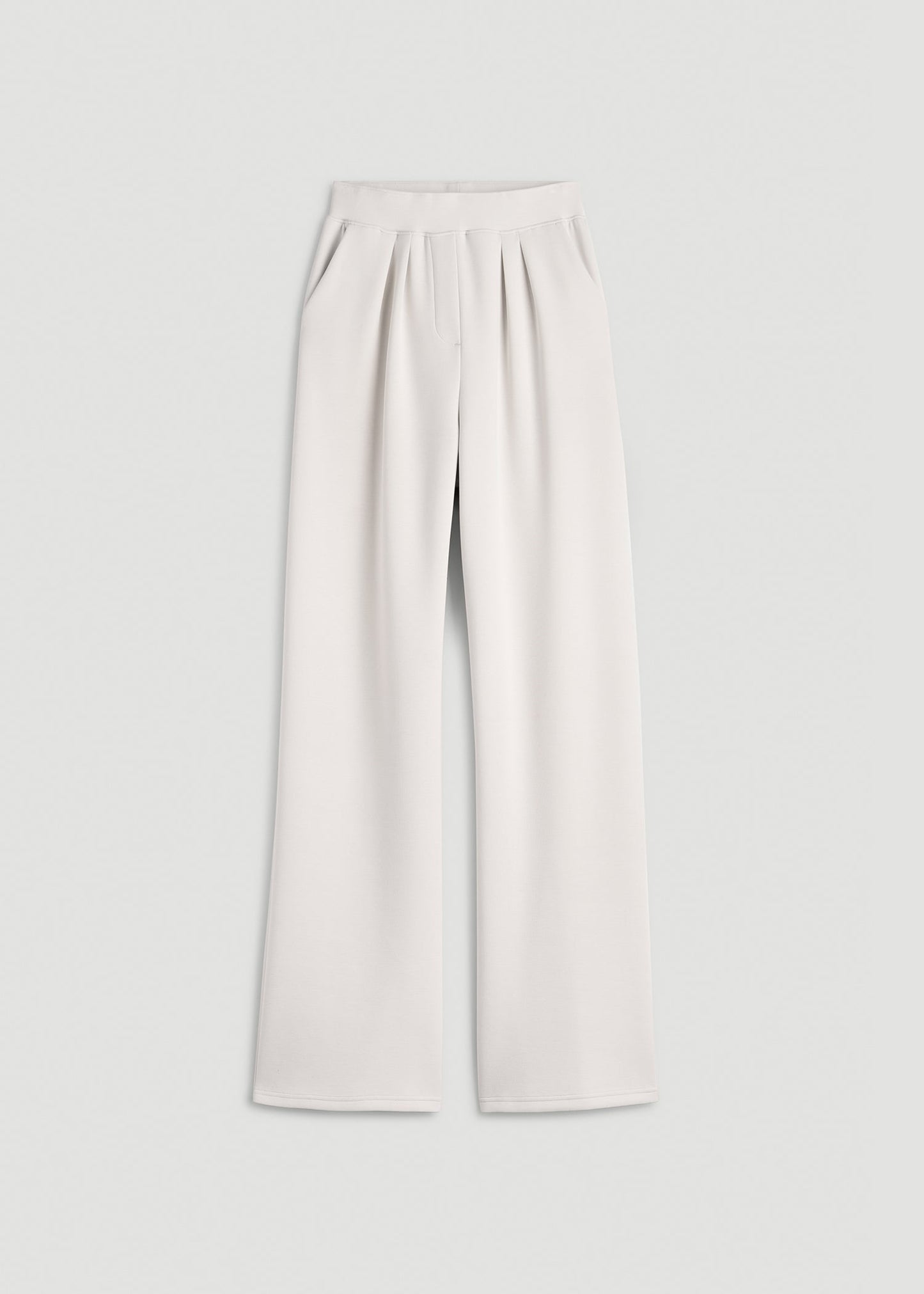 Soft Motion Pleated Wide Leg Pant for Tall Women in White Sand
