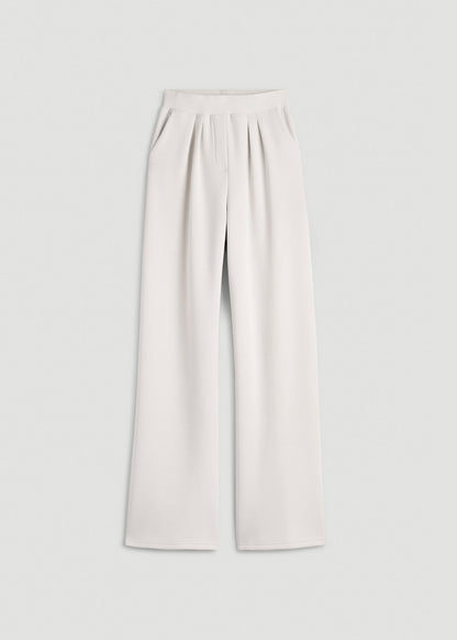 Soft Motion Pleated Wide Leg Pant for Tall Women in White Sand