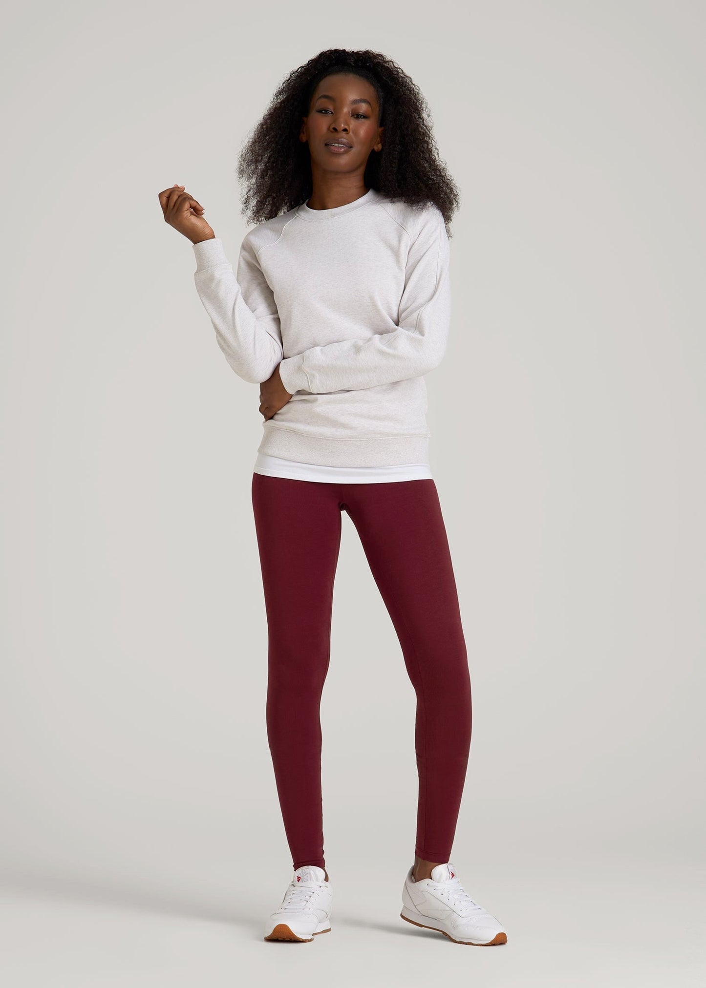 Cotton Leggings for Tall Women in Tawny Port