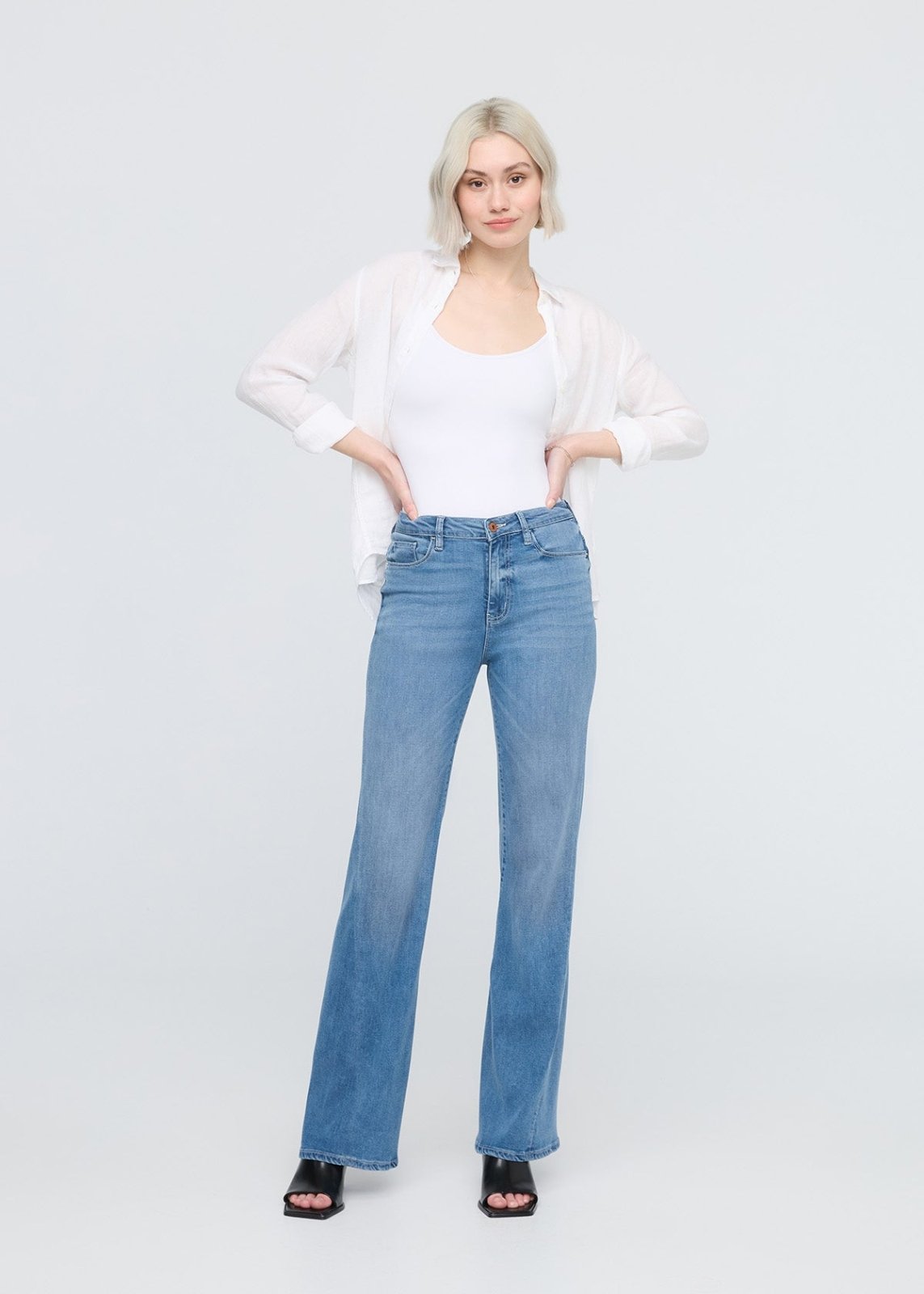 No Sweat Denim High Rise Wide Leg