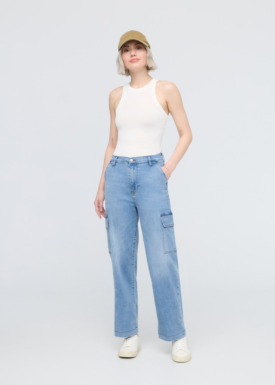 Performance Denim Lite High Rise Cargo