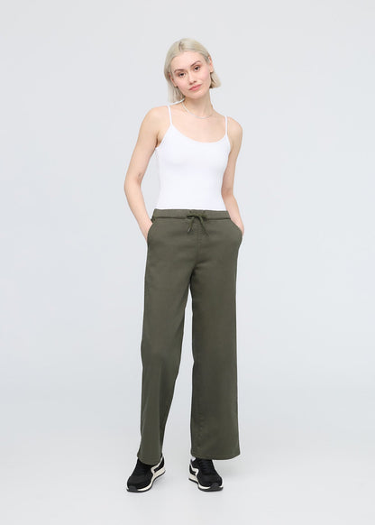 No Sweat Wide Leg Pant - Thyme