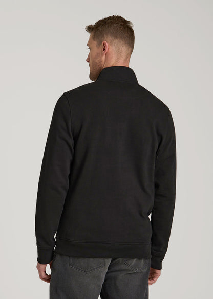 LJ&S Heavyweight Quarter-Zip Pullover for Tall Men in Vintage Black