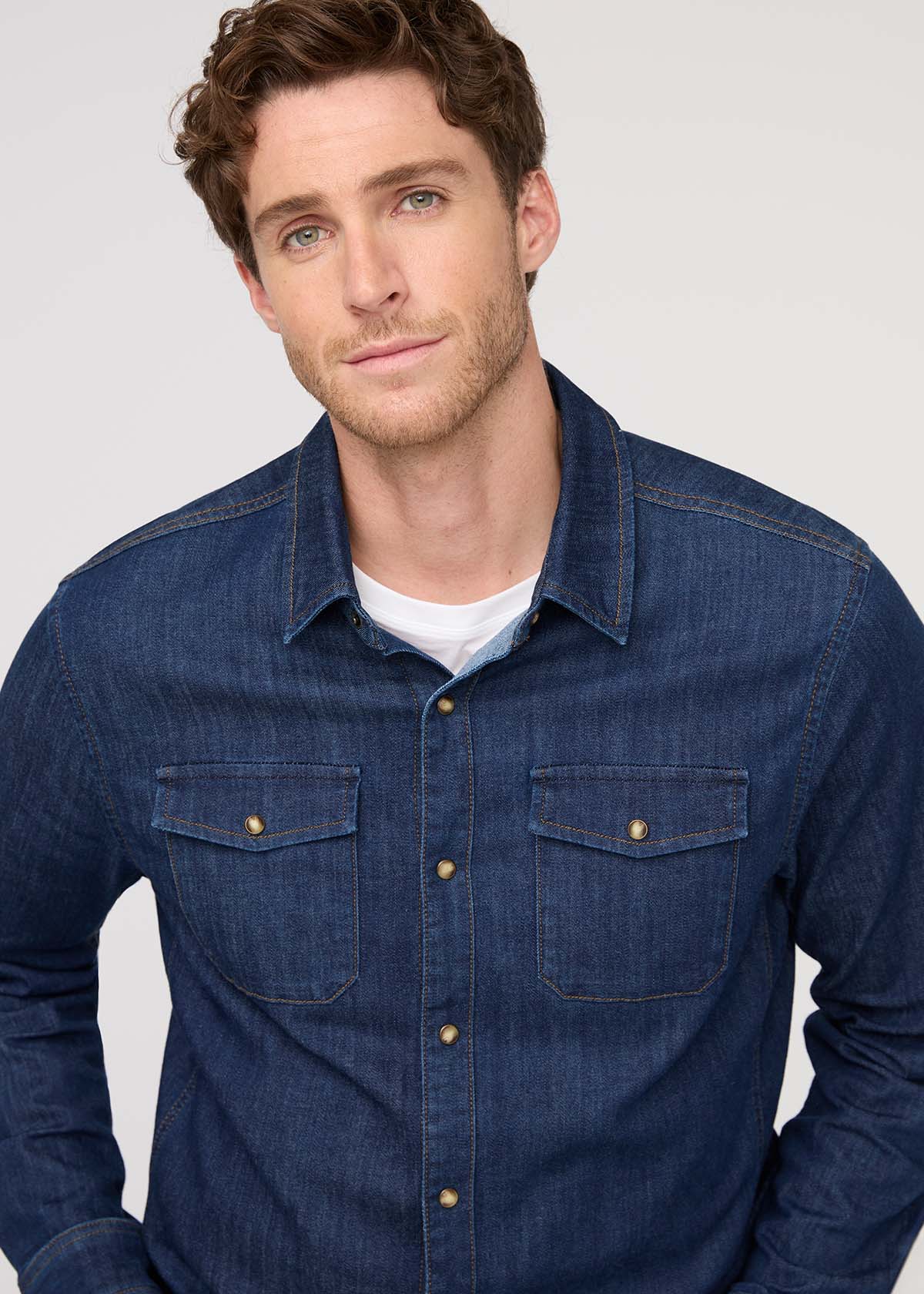 Performance Denim Lite Two-Pocket Shirt - Dark Stone