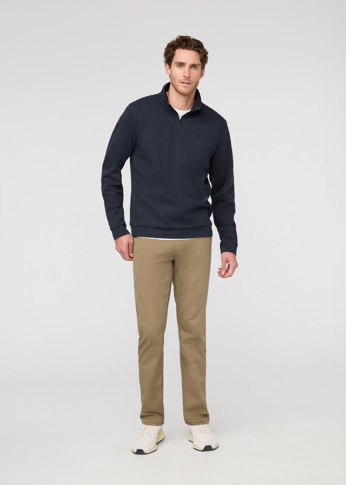 Performance Flannel Quarter Zip - Heather Navy