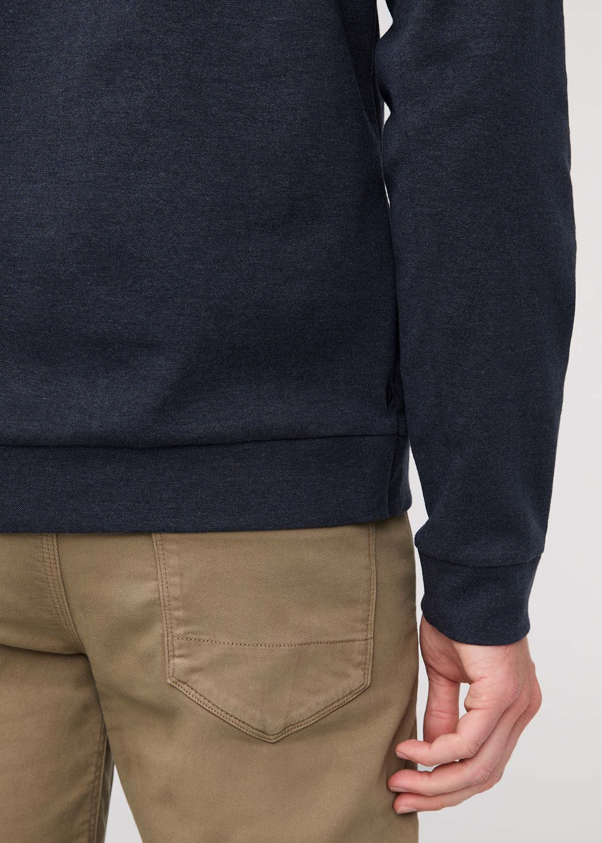 Performance Flannel Quarter Zip - Heather Navy
