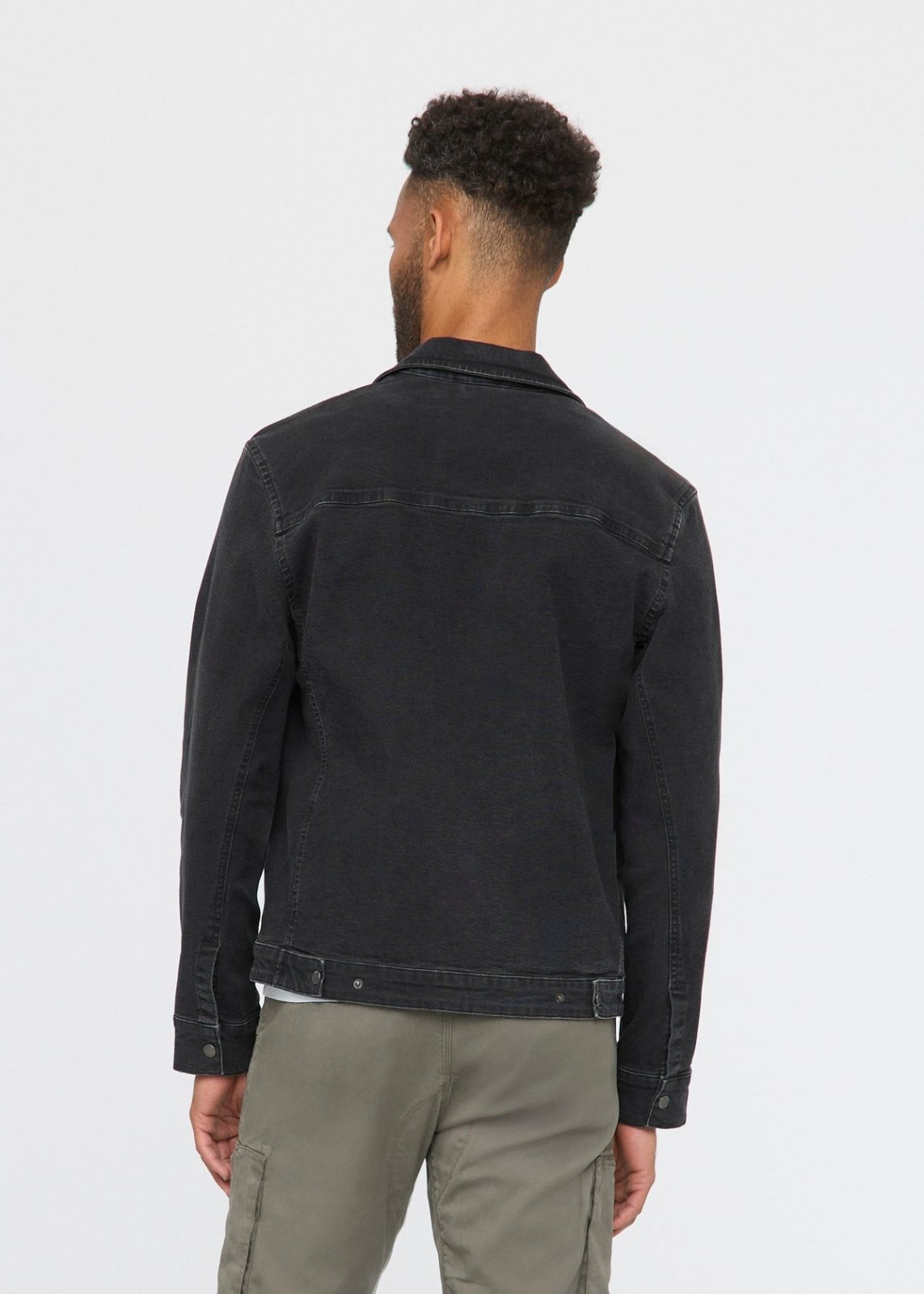Stretch Canvas Utility Jacket - Black