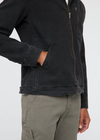 Stretch Canvas Utility Jacket - Black