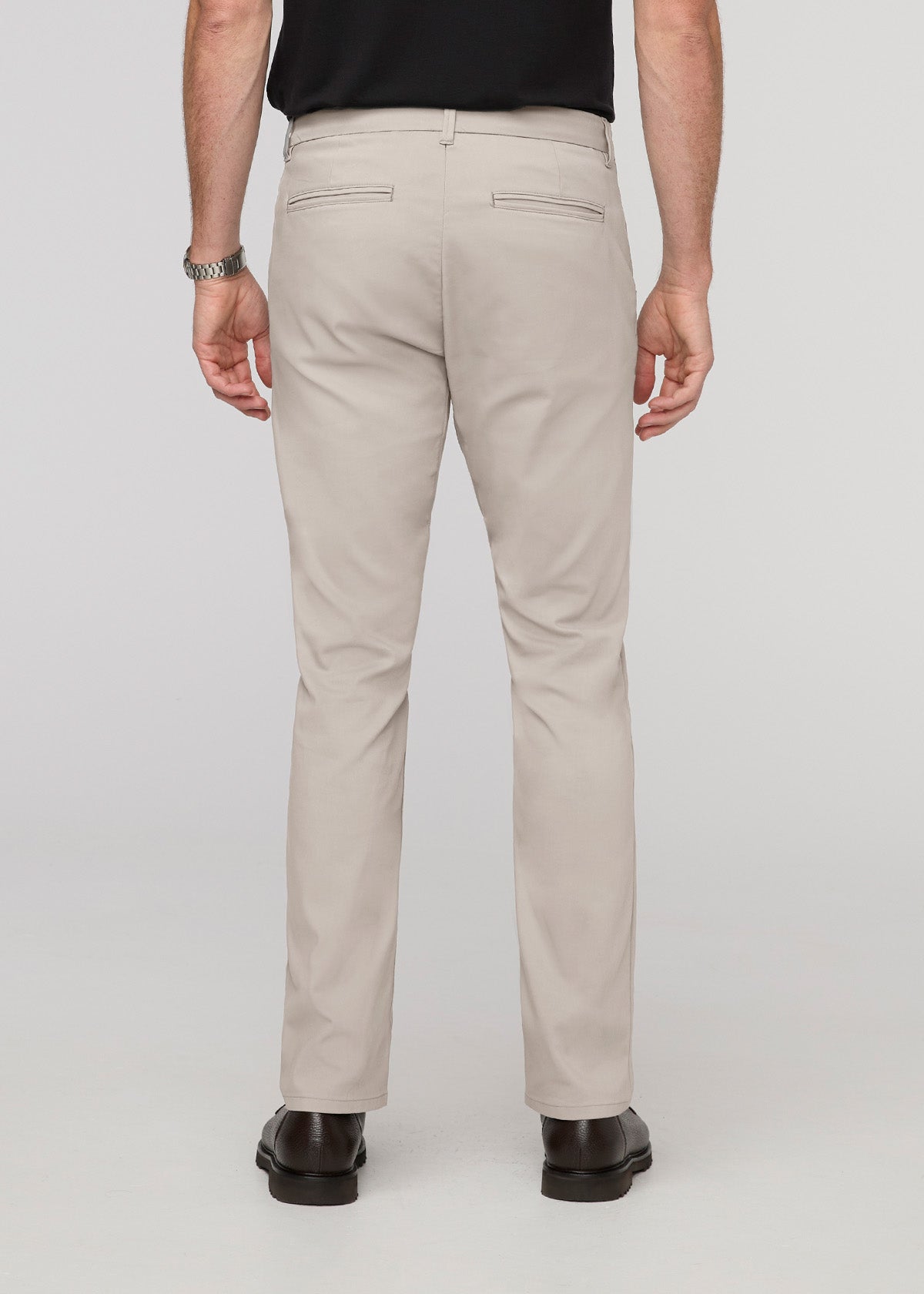 NuStretch Slim Straight Trouser - Stone