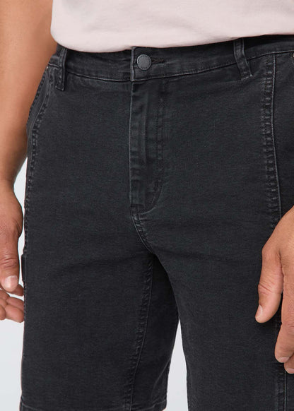 Stretch Canvas Cargo Short - Black