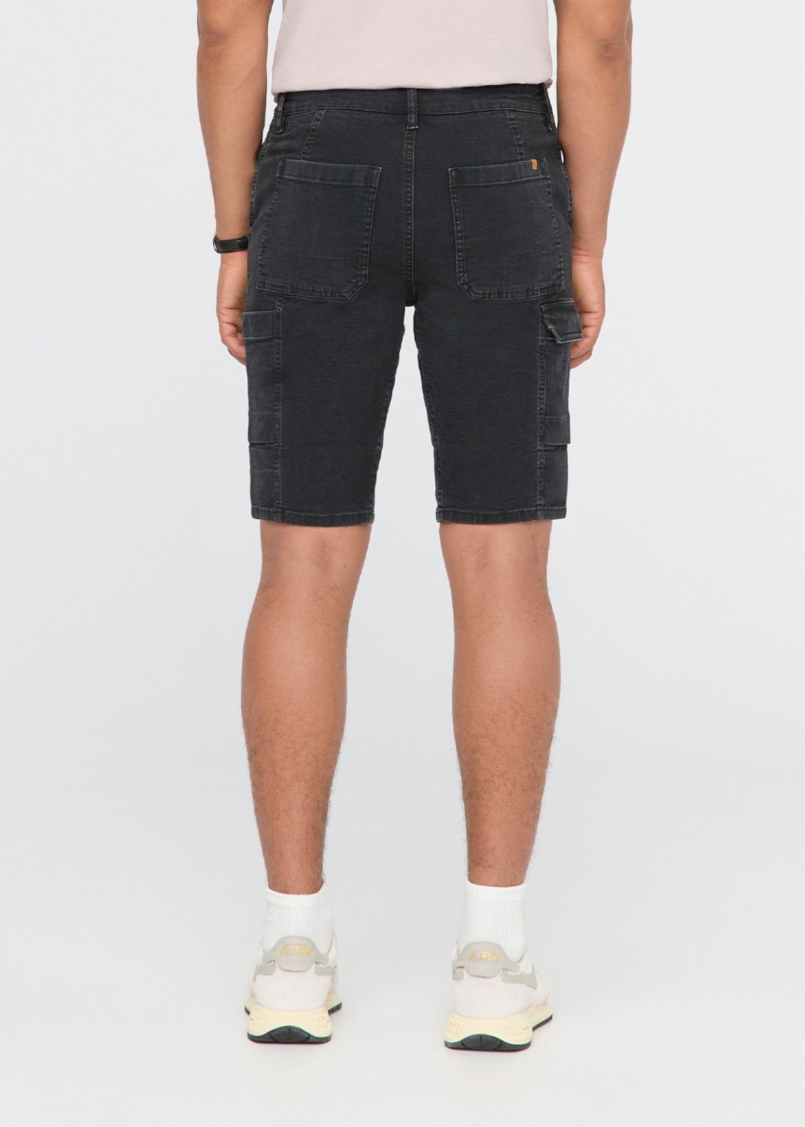 Stretch Canvas Cargo Short - Black