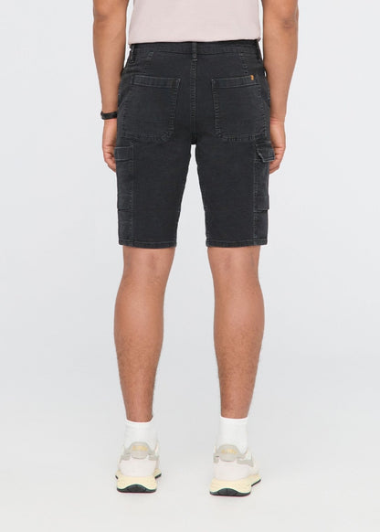 Stretch Canvas Cargo Short - Black