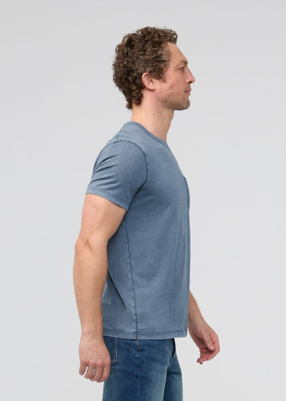 PurePima Vintage Pocket Tee - Washed Stone Blue