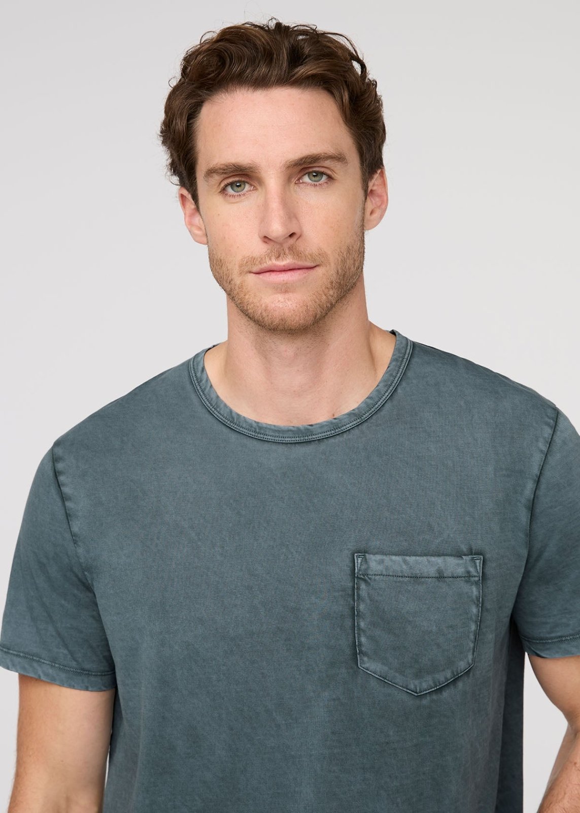 PurePima Vintage Pocket Tee - Washed Blue Spruce