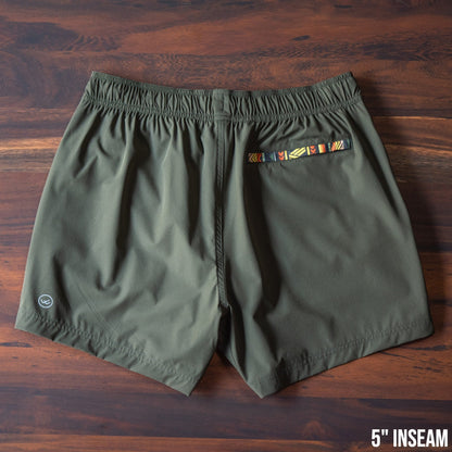 Nomad 3.0 Short (Hybrid) - Olive 5" & 7" - Linerless