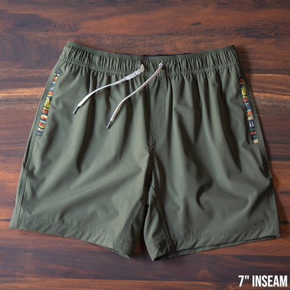 Nomad 3.0 Short (Hybrid) - Olive 5" & 7" - Linerless