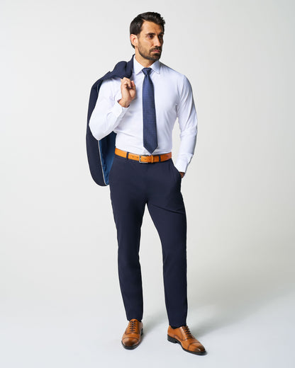 Athletic Fit Stretch Suit Pants - Navy