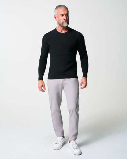 Heavy Knit Crewneck  - Black