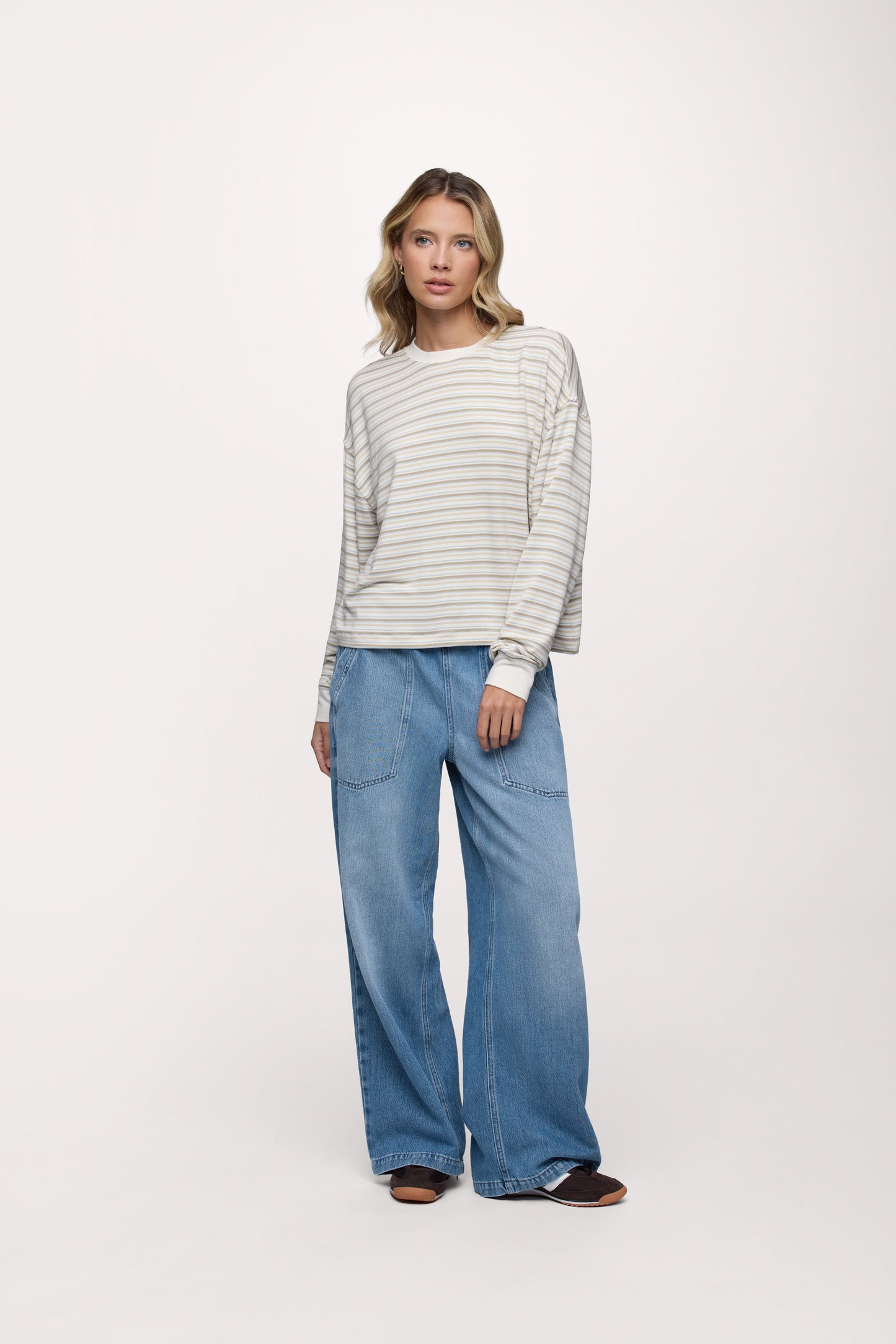 Boyfriend Stripe Tee | Cocoa Sky Stripe