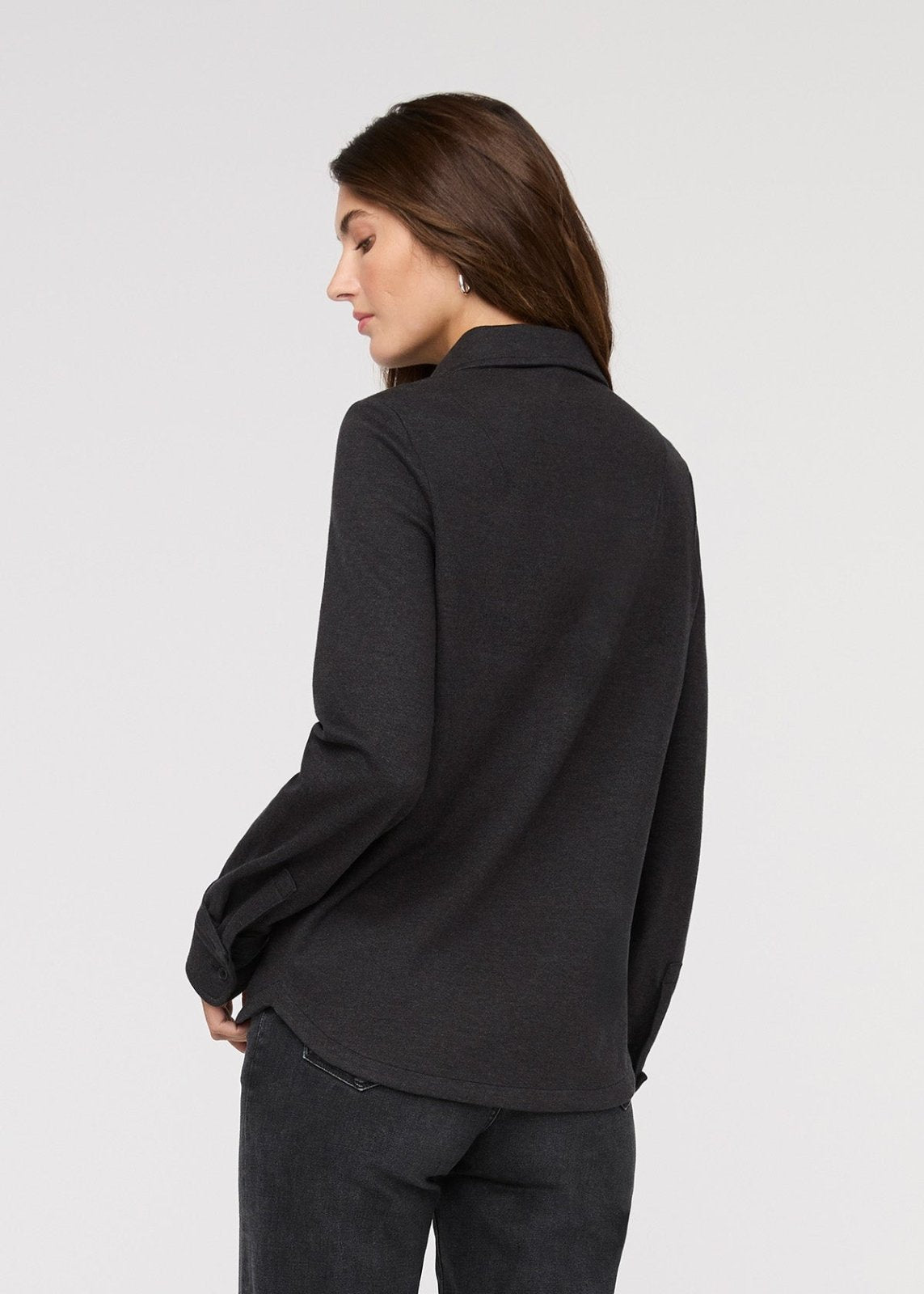 Performance Flannel Button Down - Heather Black