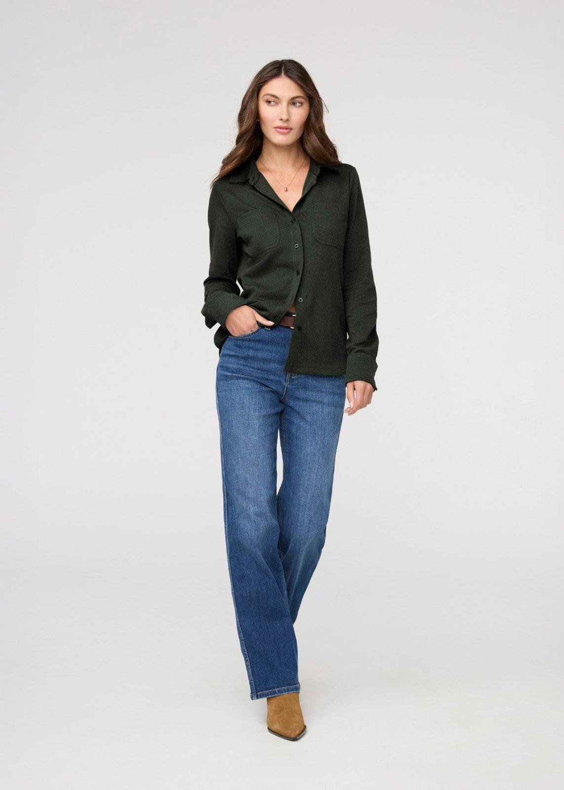 Performance Flannel Button Down - Heather Peat
