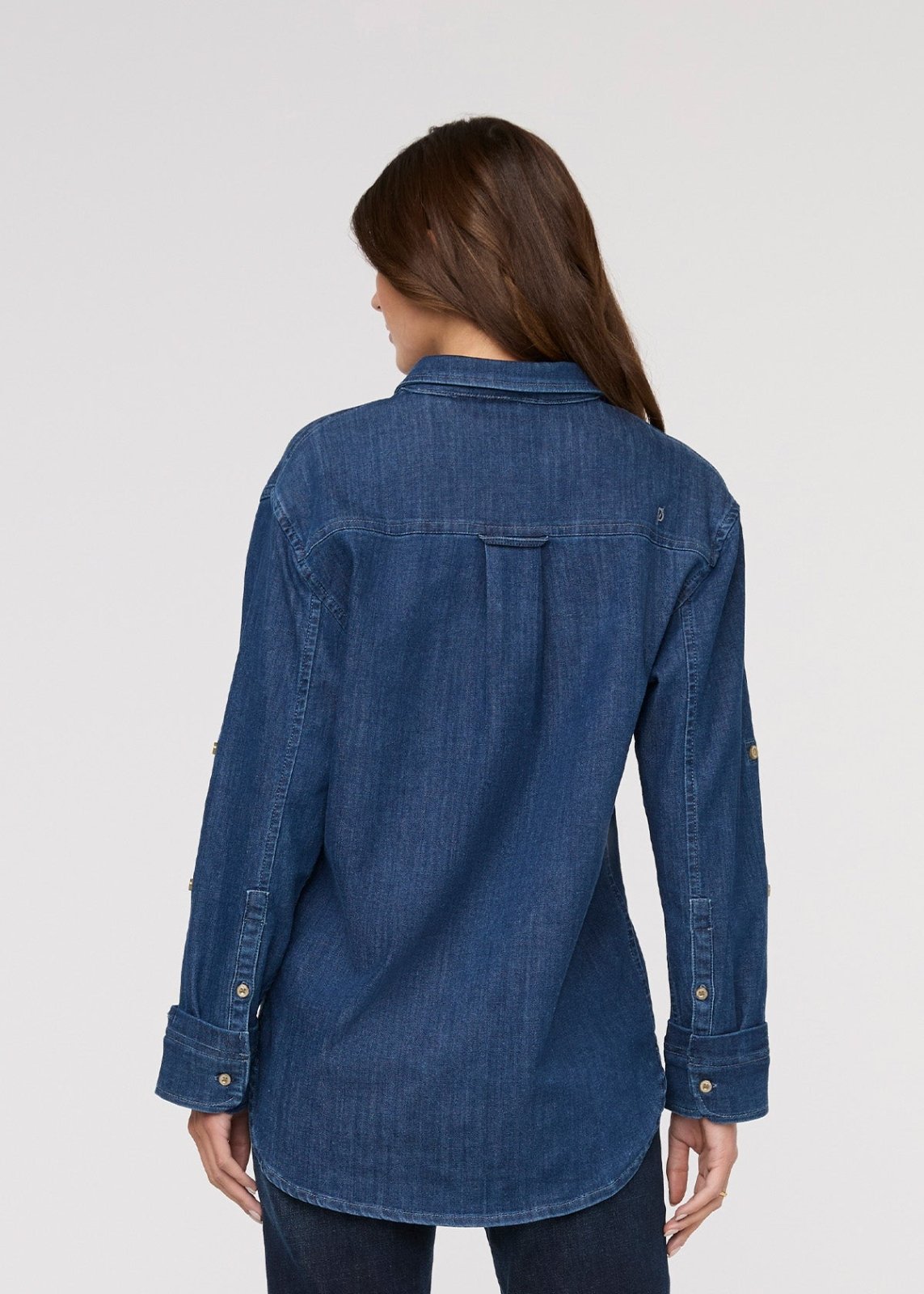 Performance Denim Lite Relaxed Button Down - Medium Stone