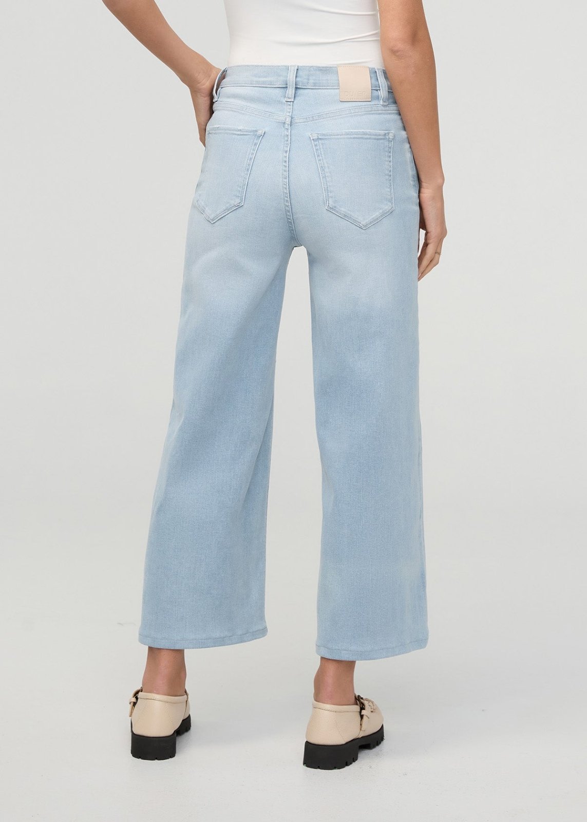Performance Denim+ High Rise Wide Leg Crop - Zephyr