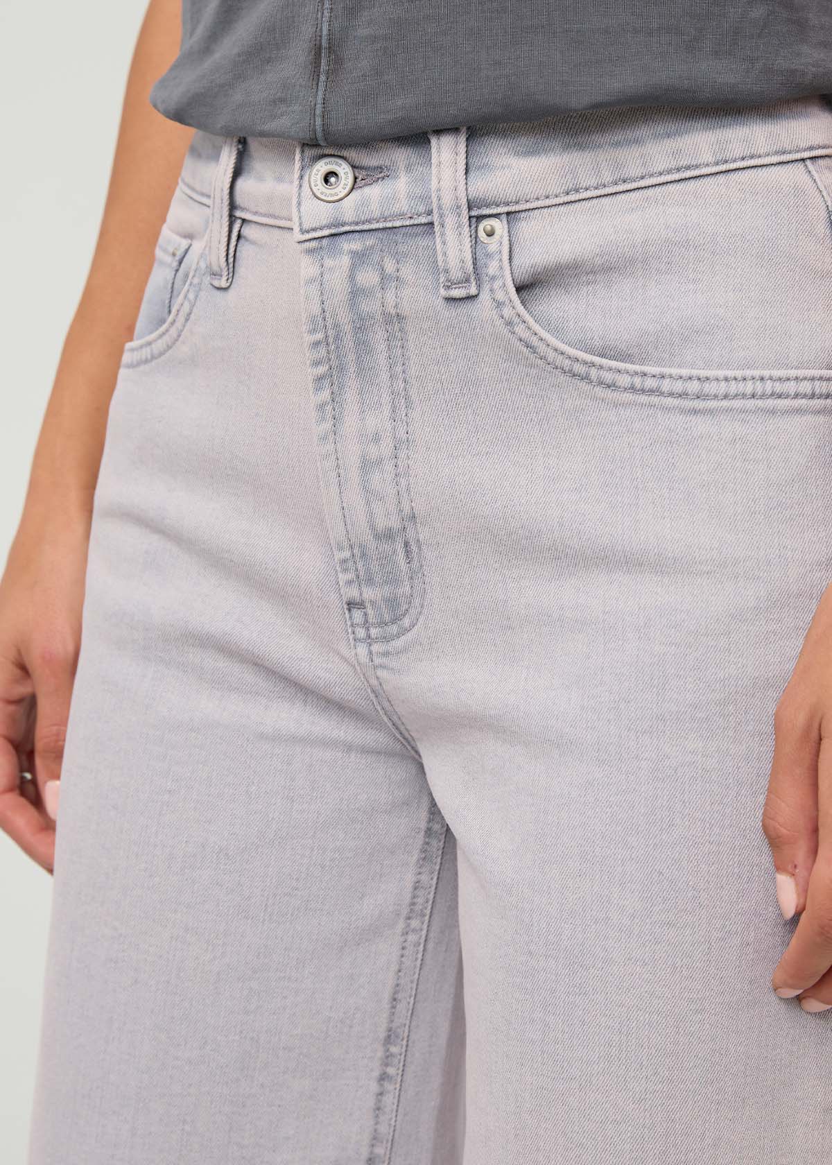 Performance Denim+ High Rise Wide Leg Crop - Quartz Fade