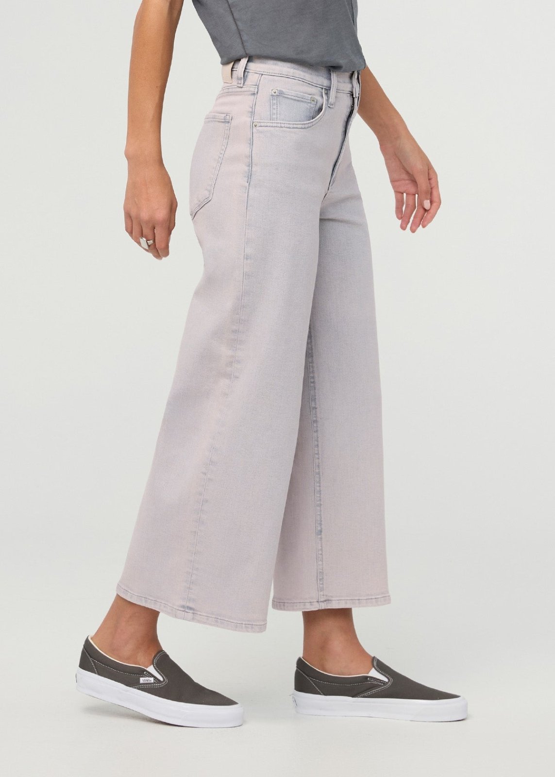 Performance Denim+ High Rise Wide Leg Crop - Quartz Fade
