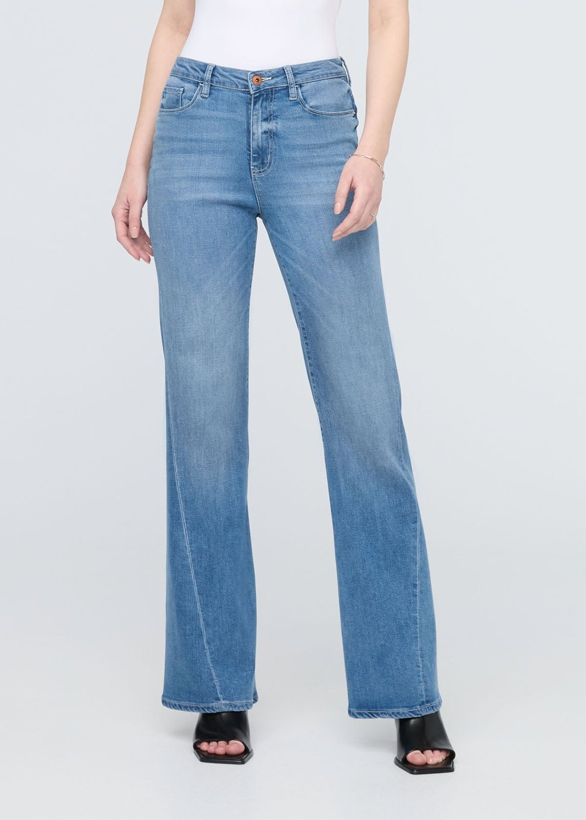 No Sweat Denim High Rise Wide Leg - Pacific