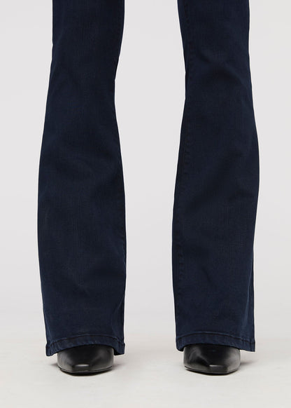 No Sweat Denim High Rise Flare - Dusk Blue